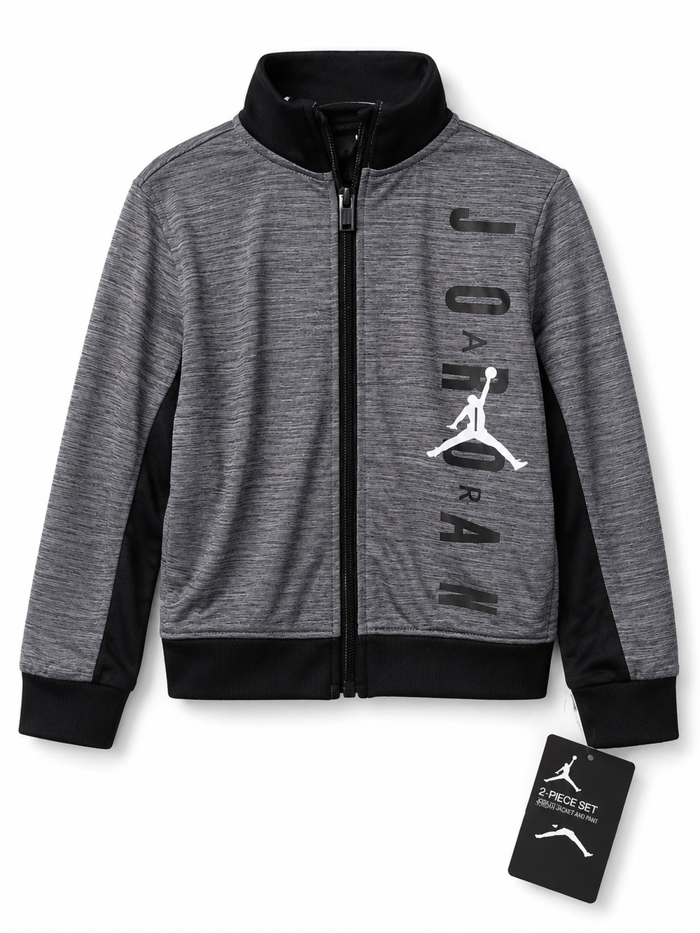 Air Jordan Heather Gray and Black Full-Zip Jacket with Jumpman